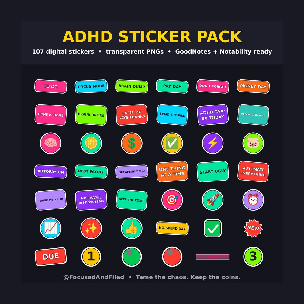 ADHD Sticker Pack artwork